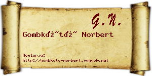 Gombkötő Norbert névjegykártya